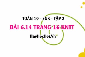 Bài 6.14 trang 16 Toán 10 tập 2 Kết nối tri thức
